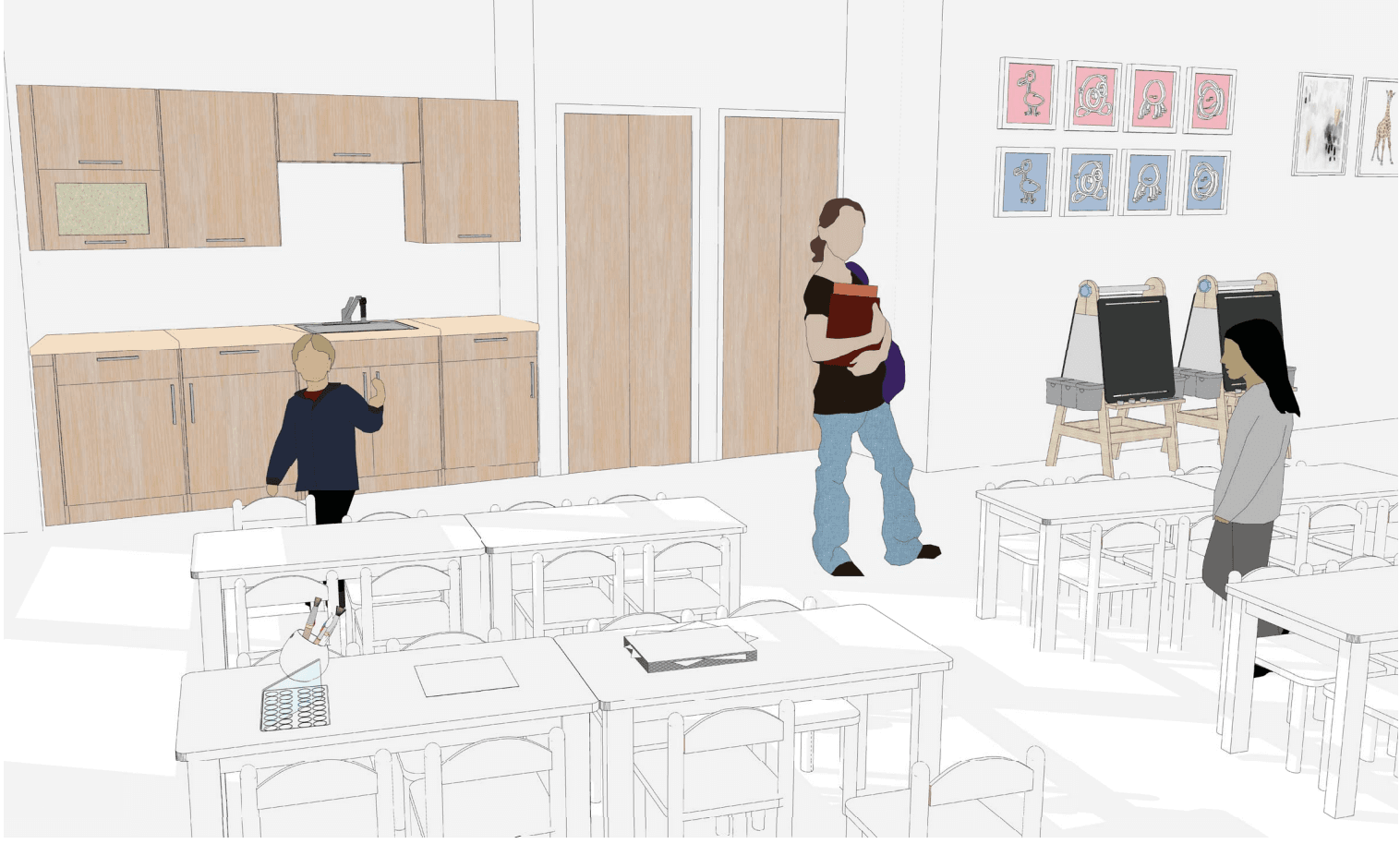 New Children's Center programming room, rendering